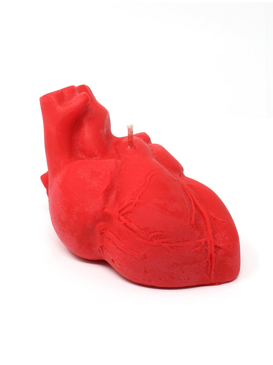 The Blackened Teeth Anatomical Heart Candle Red
