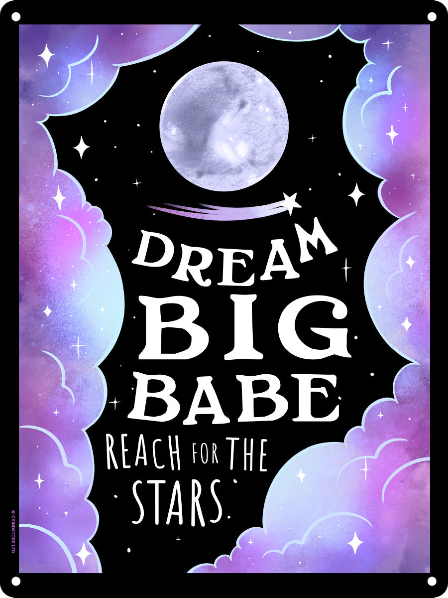 Dream Big Babe Reach For The Stars Mini Tin Sign