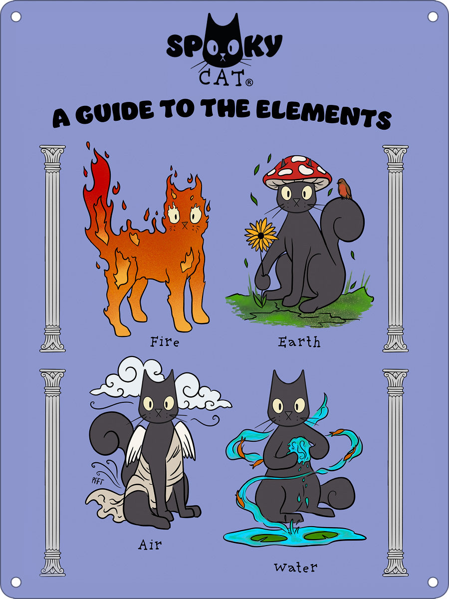 Spooky Cat A Guide To The Elements Mini Tin Sign