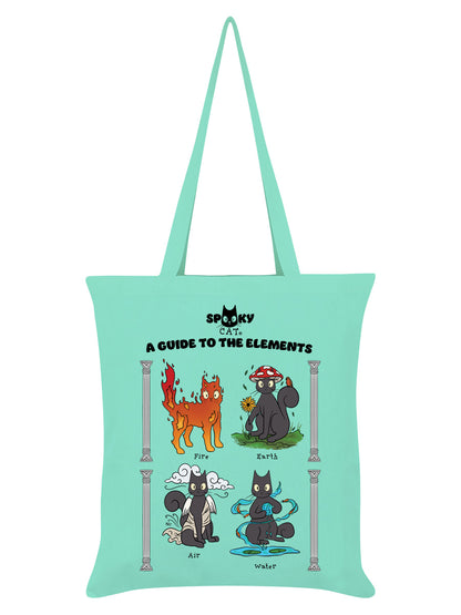 Spooky Cat A Guide To The Elements Mint Green Tote Bag