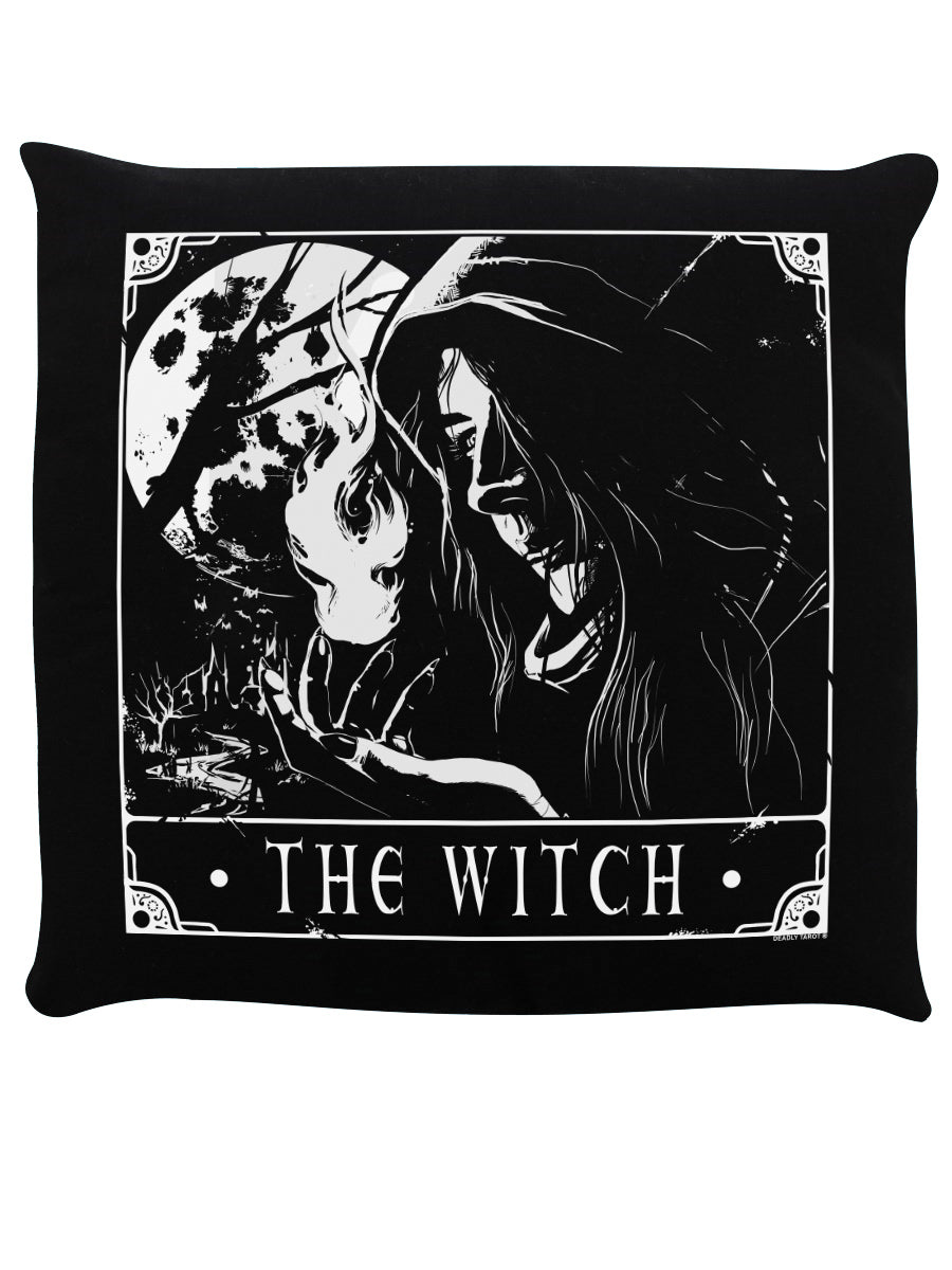 Deadly Tarot The Witch Black Cushion