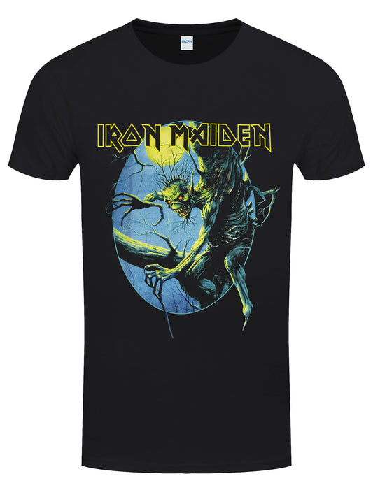 Iron Maiden Fear of the Dark Oval Eddie Moon Men's Black T-Shirt