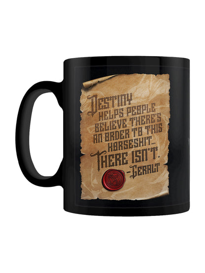 The Witcher Philosophy on Destiny Black Coffee Mug