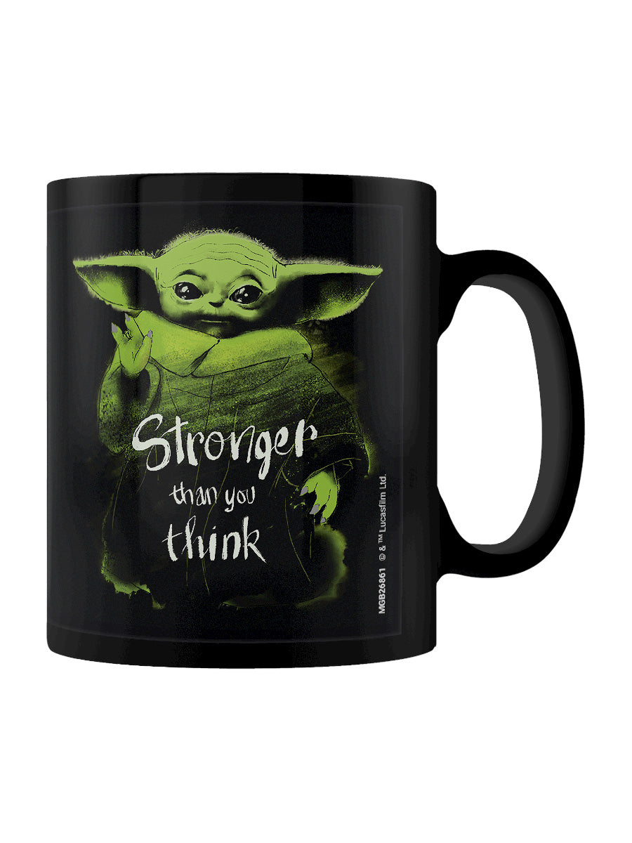 Star Wars The Mandalorian Stronger Than You Think Black Coffee Mug