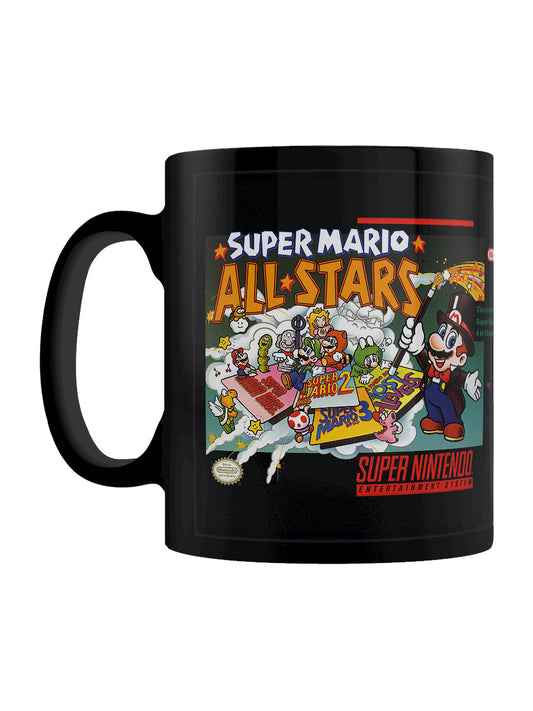 Super Nintendo Super Mario All Stars Black Coffee Mug