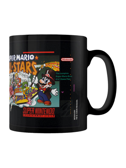 Super Nintendo Super Mario All Stars Black Coffee Mug