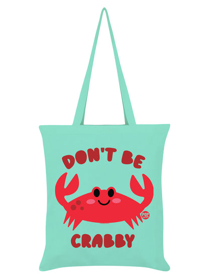 Pop Factory Don't Be Crabby Mint Green Tote Bag