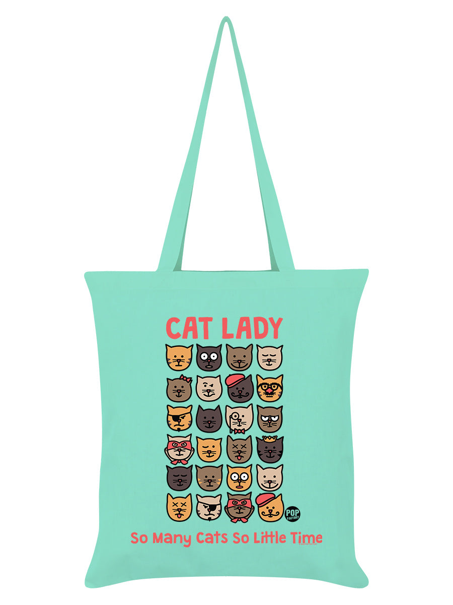 Pop Factory Cat Lady Mint Green Tote Bag