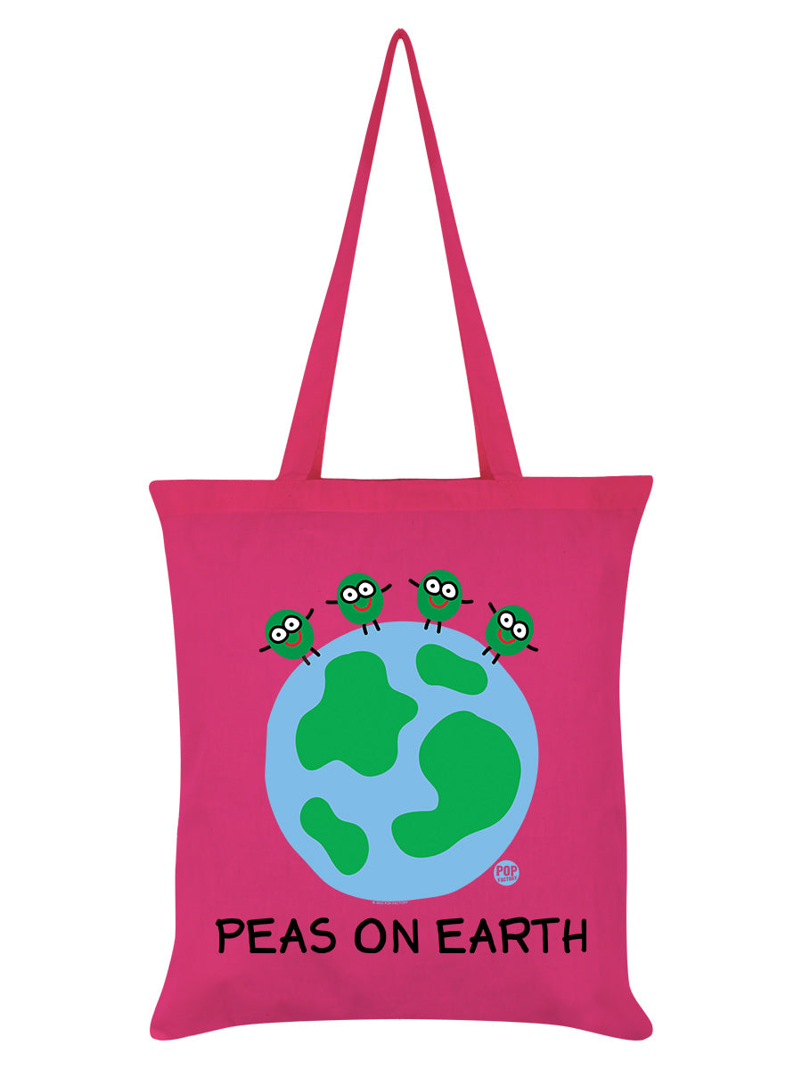 Pop Factory Peas On Earth Pink Tote Bag