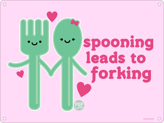 Pop Factory Spooning Leads To Forking Mini Tin Sign