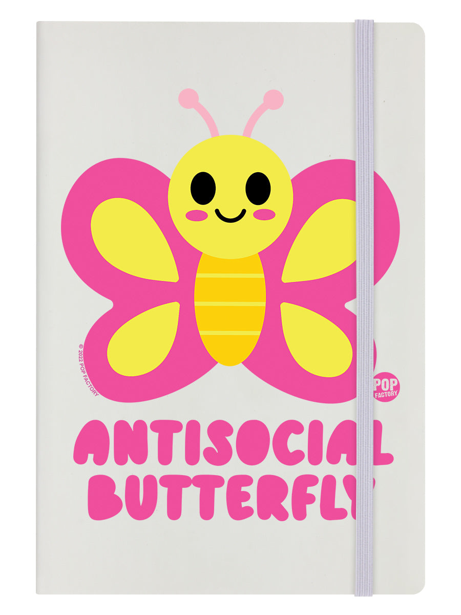 Pop Factory Antisocial Butterfly Cream A5 Hard Cover Notebook