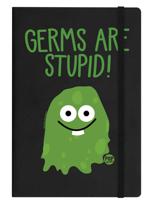 Pop Factory Germs Are Stupid Black A5 Hard Cover Notebook