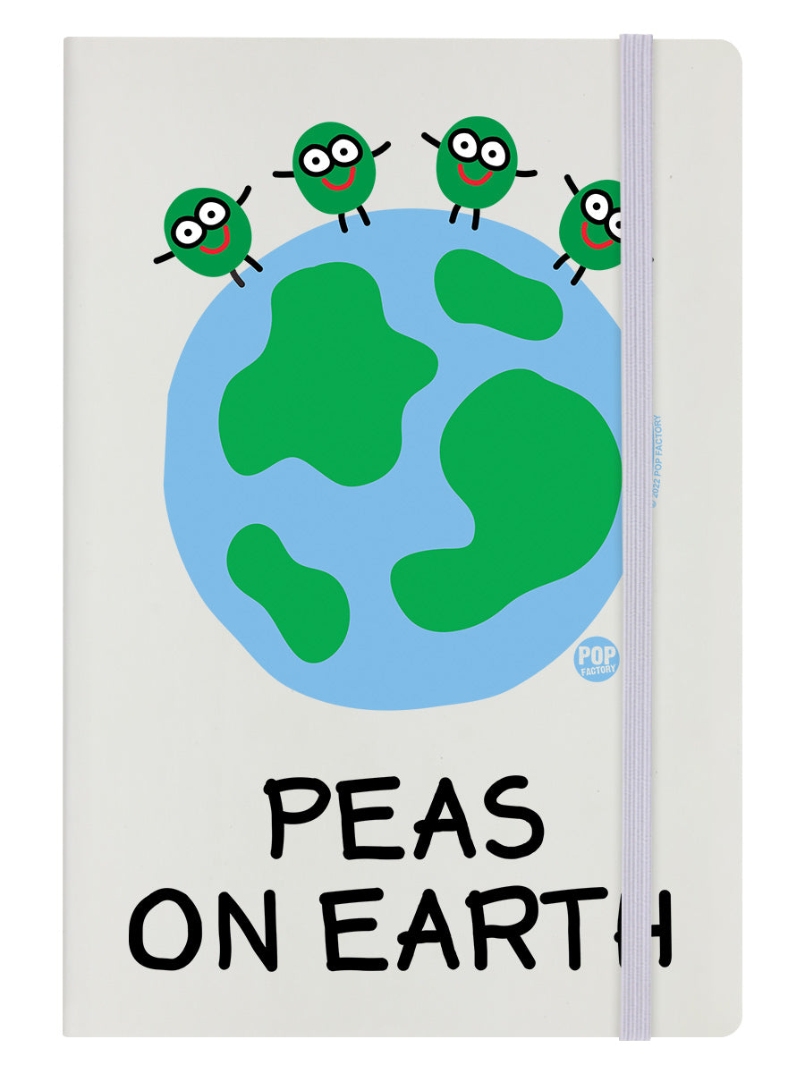 Pop Factory Peas On Earth Cream A5 Hard Cover Notebook