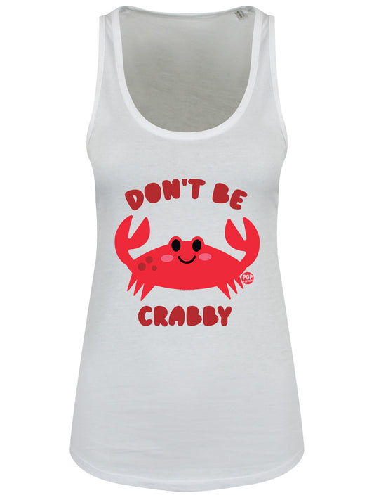 Pop Factory Don't Be Crabby Ladies White Floaty Tank