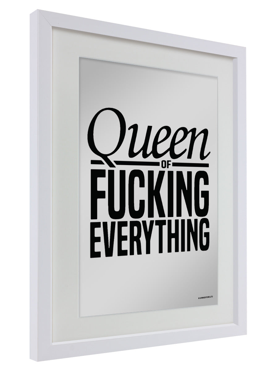 Queen of Fucking Everything Small Mirrored Tin Sign