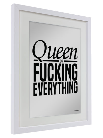 Queen of Fucking Everything Small Mirrored Tin Sign