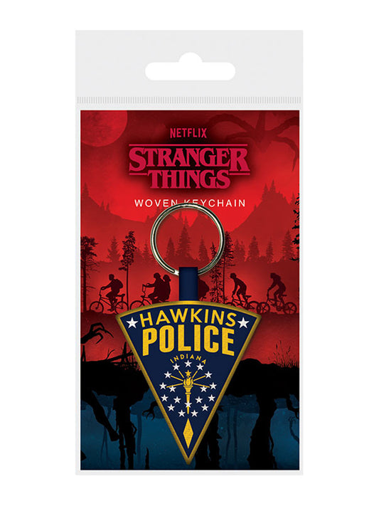 Stranger Things Hawkins Police Woven Keychain