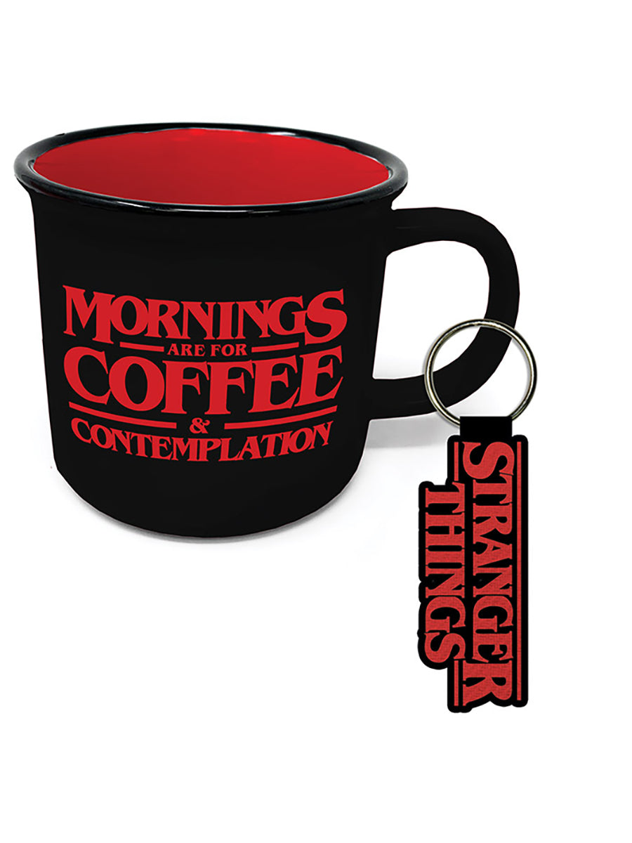 Stranger Things Coffee and Contemplation Campfire Mug and Keychain Set