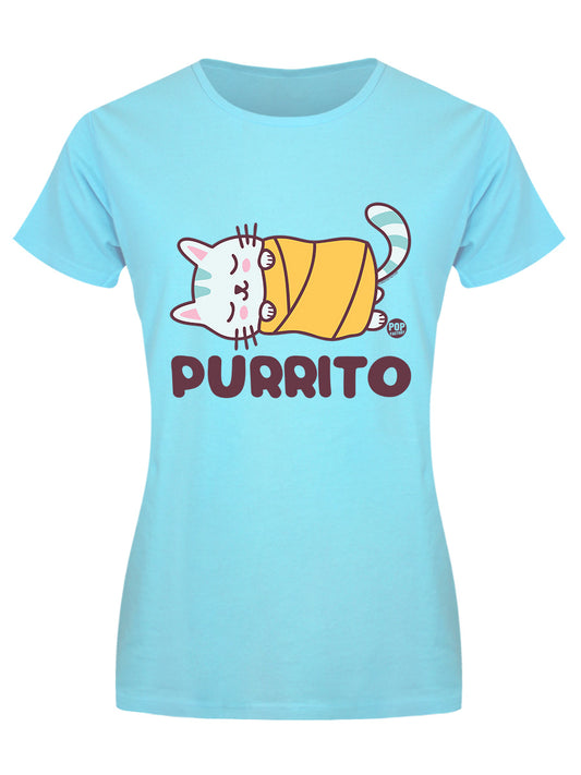 Pop Factory Purrito Ladies Turquoise T-Shirt