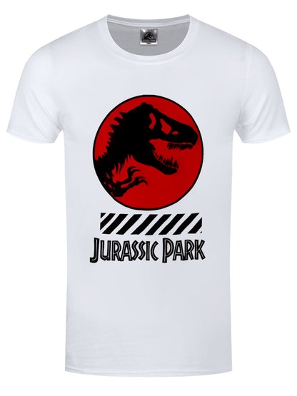 Jurassic Park T-Rex Warning Men's White T-Shirt