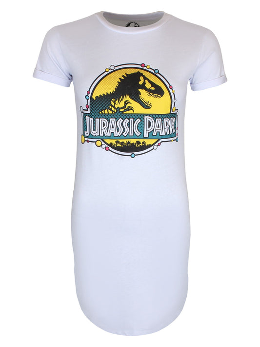 Jurassic Park DNA Logo Ladies White T-Shirt Dress