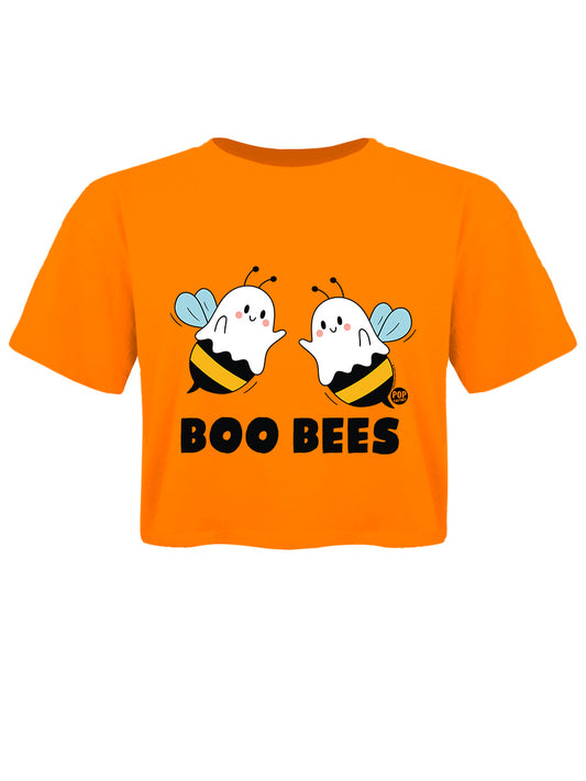 Pop Factory Boo Bees Ladies Orange Boxy Crop Top