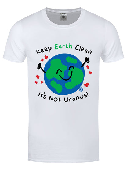 Pop Factory Keep Earth Clean It's Not Uranus! Men's White T-Shirt