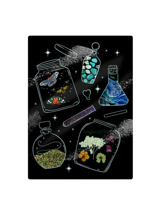 Nature's Spells & Potions Black Small Rectangular Chopping Board