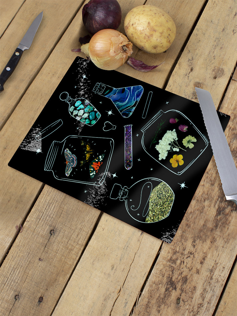 Nature's Spells & Potions Black Small Rectangular Chopping Board