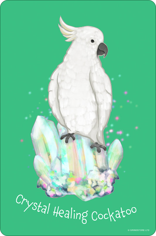 The Un-Familiars Crystal Healing Cockatoo Small Tin Sign