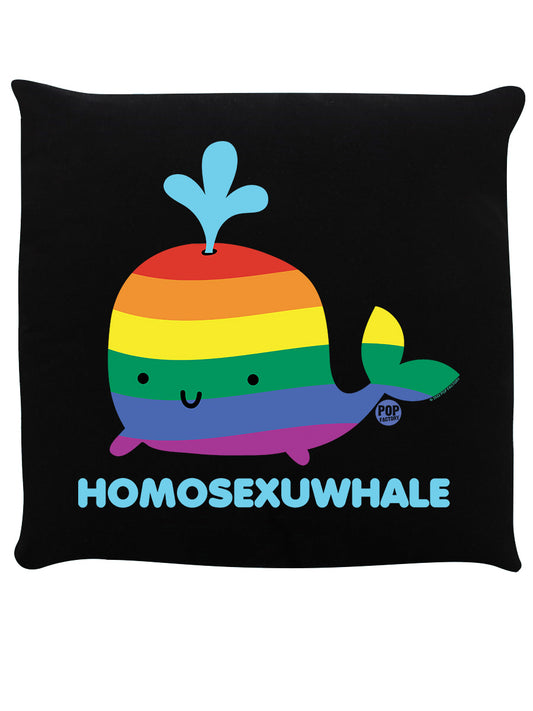 Pop Factory Homosexuwhale Black Cushion