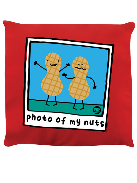 Pop Factory Photo of My Nuts Red Cushion