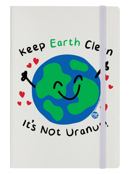Pop Factory Keep Earth Clean It's Not Uranus Cream A5 Hard Cover Notebook