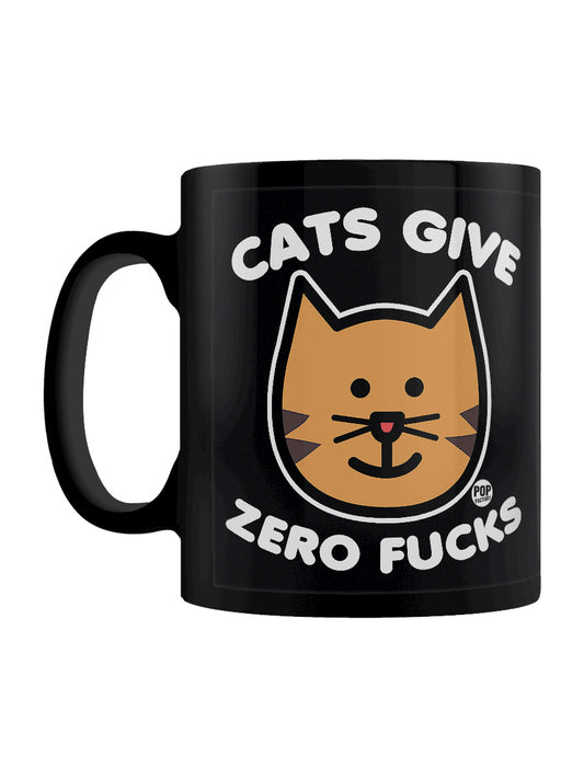 Pop Factory Cats Give Zero Fucks Black Mug