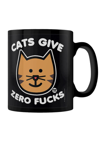 Pop Factory Cats Give Zero Fucks Black Mug