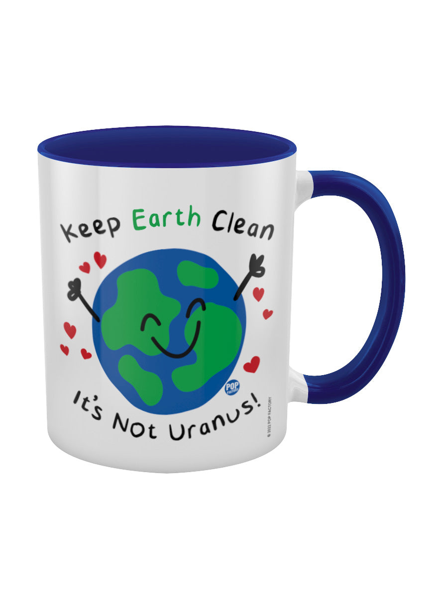 Pop Factory Keep Earth Clean It’s Not Uranus! Blue Inner 2-Tone Mug