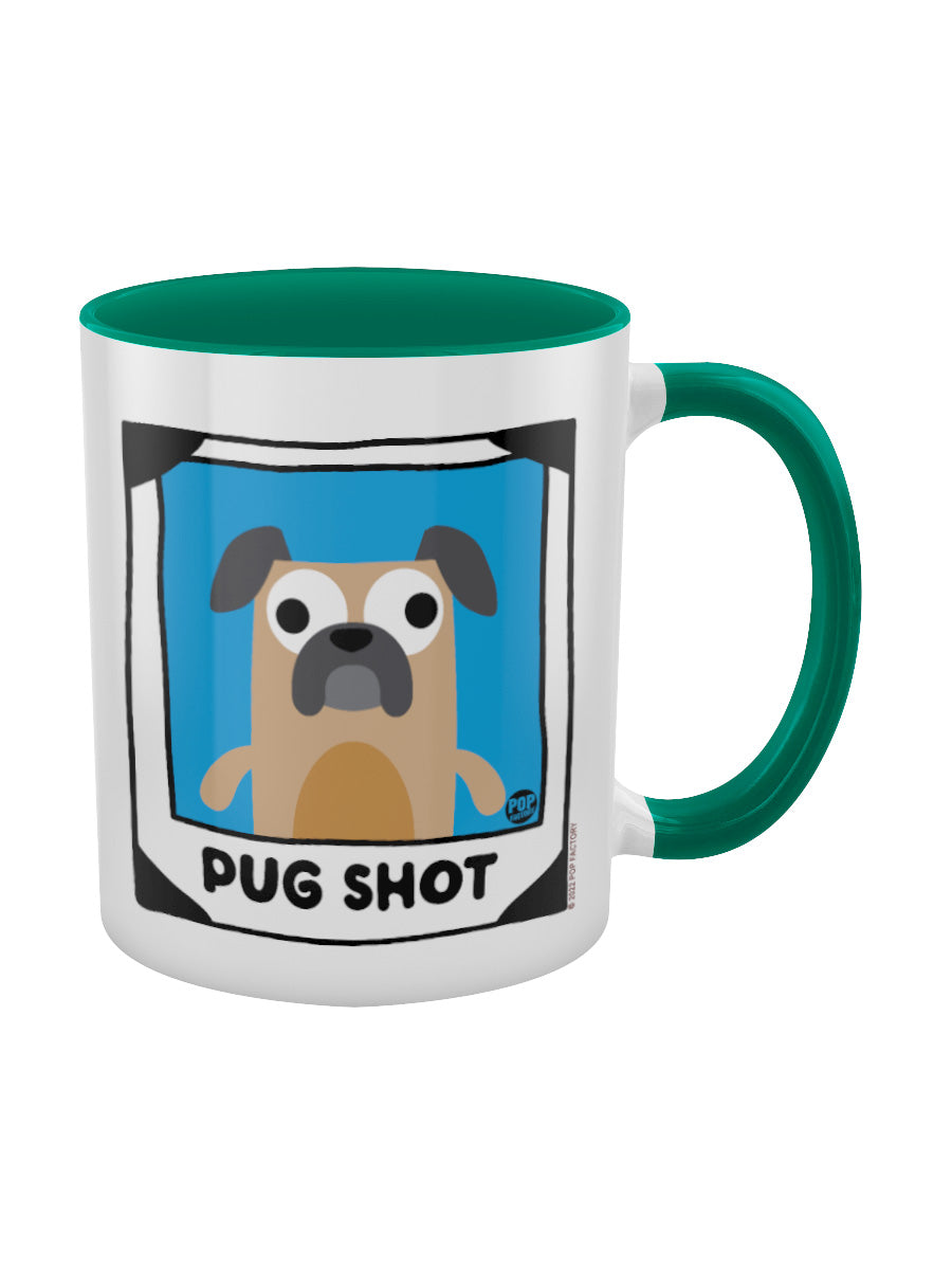 Pop Factory Pug Shot Green Inner 2-Tone Mug