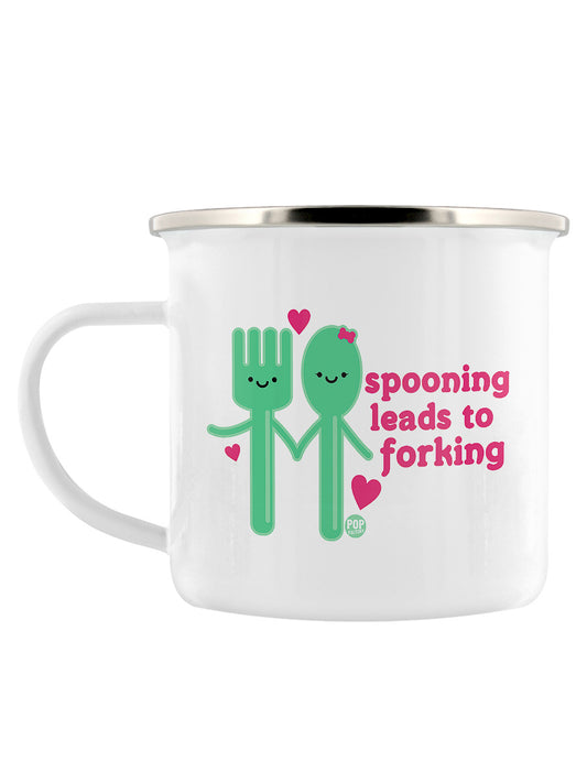 Pop Factory Spooning Leads To Forking Enamel Mug