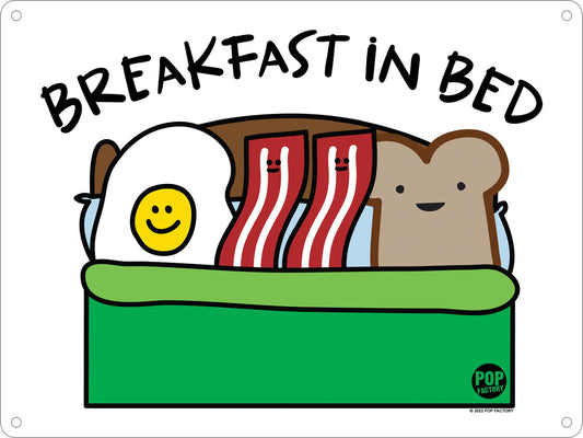 Pop Factory Breakfast In Bed Mini Tin Sign