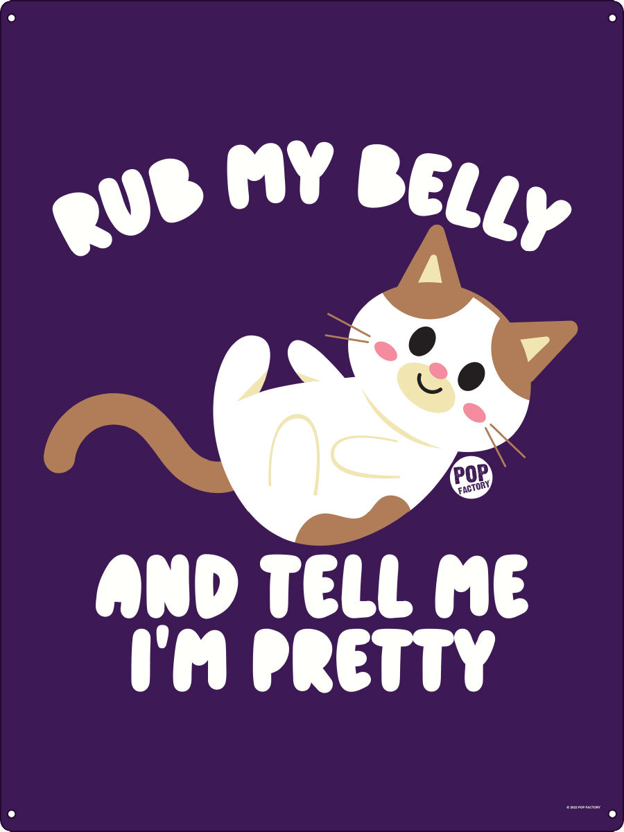 Pop Factory Rub My Belly And Tell Me I'm Pretty Tin Sign