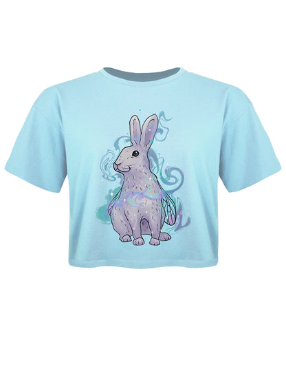 Foraging Familiars Hare Sky Blue Boxy Crop Top