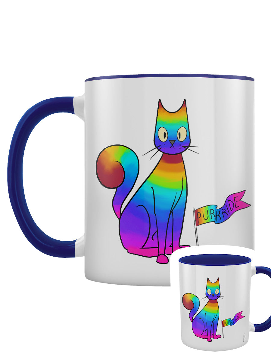 Spooky Cat Purride Blue Inner 2-Tone Mug