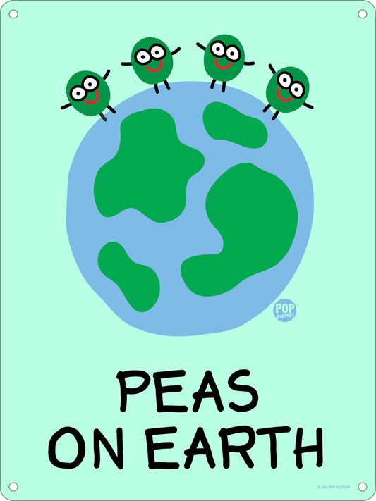 Pop Factory Peas On Earth Mini Tin Sign