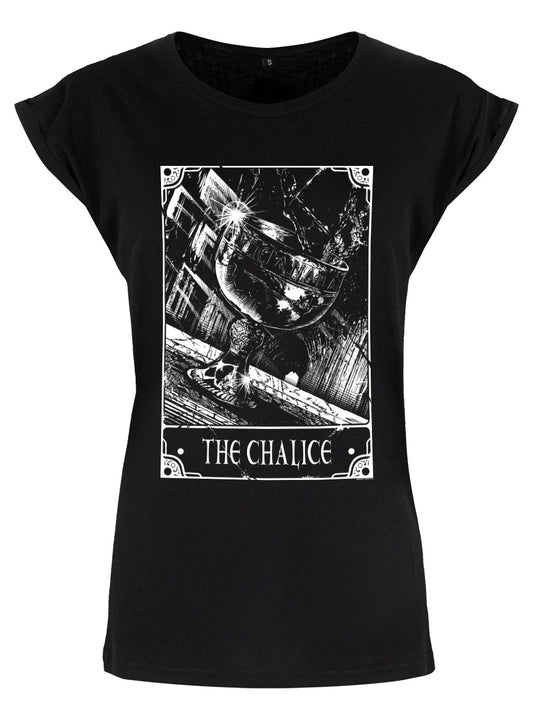 Deadly Tarot The Chalice Ladies Premium Black T-Shirt