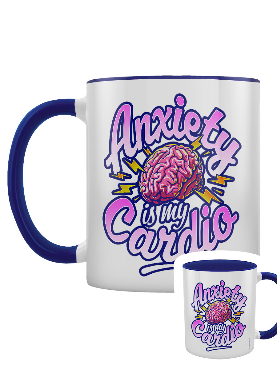 Anxiety Is My Cardio Blue Inner 2-Tone Mug