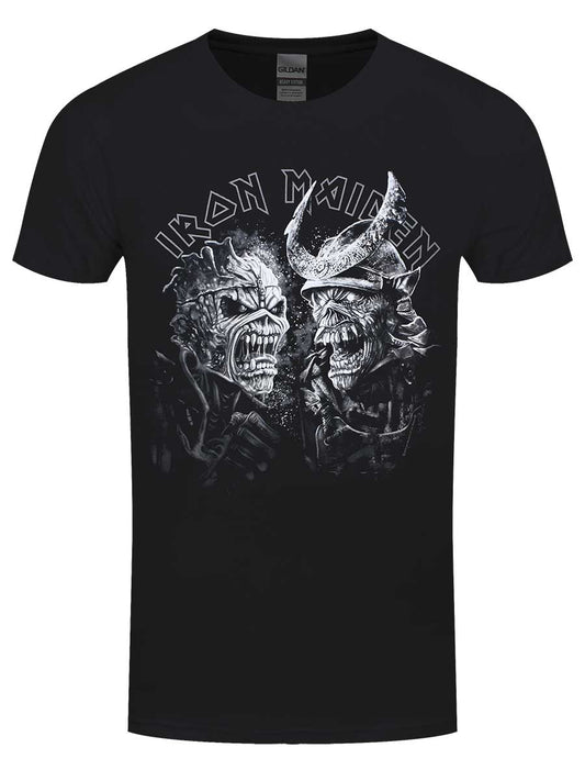 Iron Maiden Senjutsu Grayscale Heads Men's Black T-Shirt