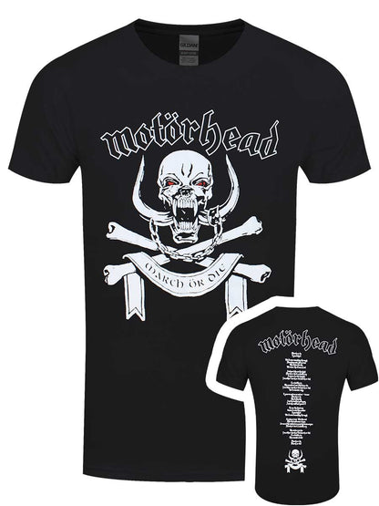 Motörhead March Or Die Lyrics Men's Black T-Shirt