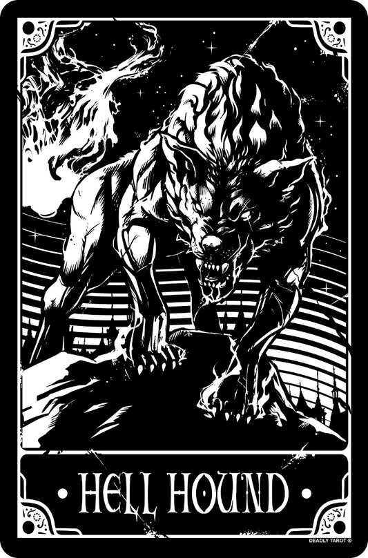 Deadly Tarot - Hell Hound Small Tin Sign