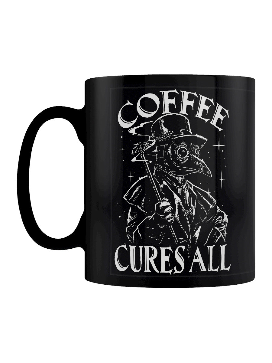Plague Doctor Coffee Cures All Black Mug