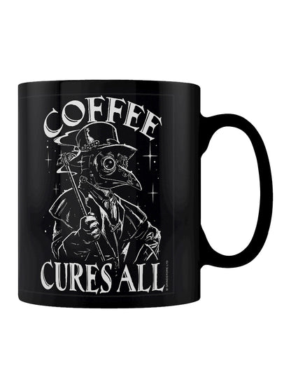 Plague Doctor Coffee Cures All Black Mug